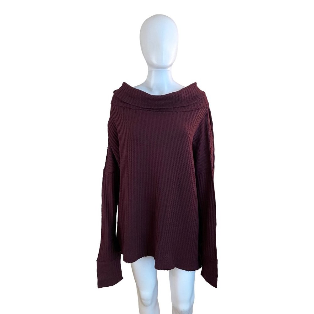 Free People Juicy Long Sleeve Thermal Sweater Size M Date Night